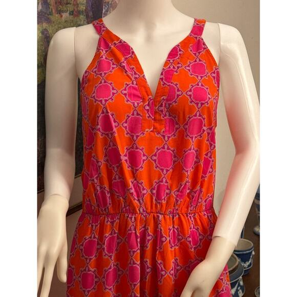 Banana Republic Orange and Pink Maxi Dress Size 10 - Picture 2 of 7